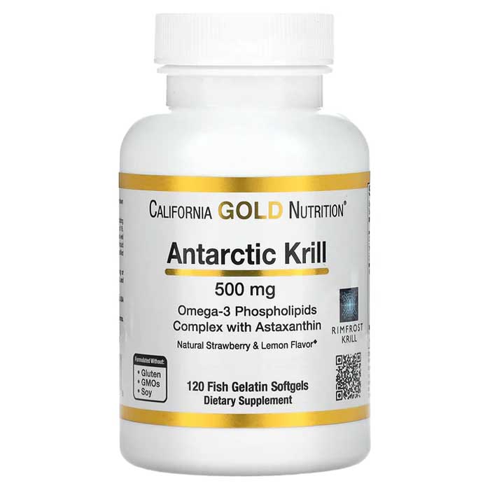 Antarctic Krill Oil 500 mg 120 Fish Gelatin Softgels - California Gold Nutrition