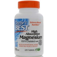 High Absorption Magnesium Glycinate 100% Chelate 120 Tablets - Doctor's Best / Μαγνήσιο