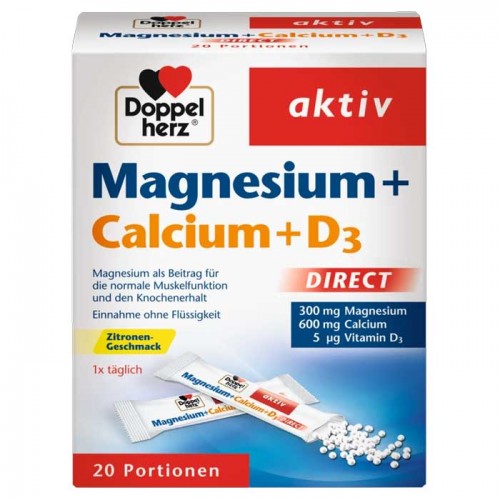 Magnesium Calcium D3 Direct 55g 20 φακελάκια - Doppelherz Magnesium Calcium D3 Direct 55g 20 φακελάκια - Doppelherz