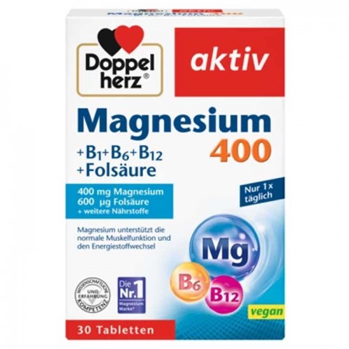Magnesium 400 B1 + B6 + B12 30 tabs - Doppelherz / Μαγνήσιο Magnesium 400 B1 + B6 + B12 30 tabs - Doppelherz / Μαγνήσιο