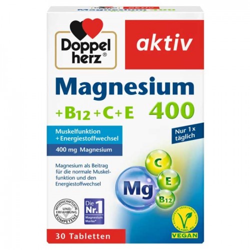 Μαγνήσιο 400 +B12 +C +E 30 tabs - Doppelherz Μαγνήσιο 400 +B12 +C +E 30 tabs - Doppelherz