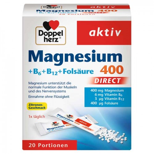 Μαγνήσιο 400 +Β6+Β12+Φολικό Οξύ (Magnesium) 20 Φακελάκια - Doppelherz Μαγνήσιο 400 +Β6+Β12+Φολικό Οξύ (Magnesium) 20 Φακελάκια - Doppelherz