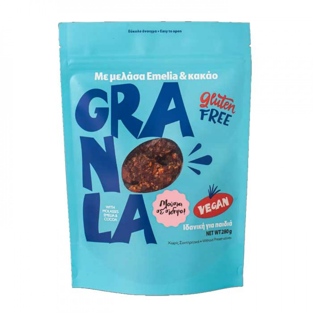 Granola με κακάο & μελάσα 280g - Emelia Fine Foods