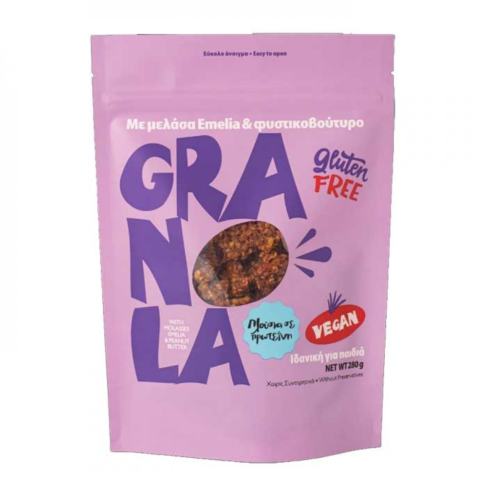 Granola με φυστικοβούτυρο & μελάσα 280g - Emelia Fine Foods