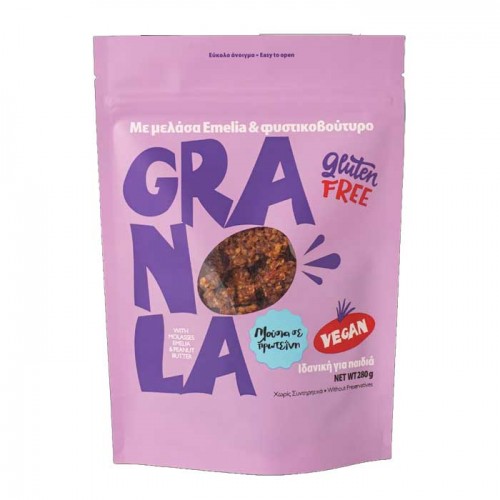 Granola με φυστικοβούτυρο & μελάσα 280g - Emelia Fine Foods Granola με φυστικοβούτυρο & μελάσα 280g - Emelia Fine Foods