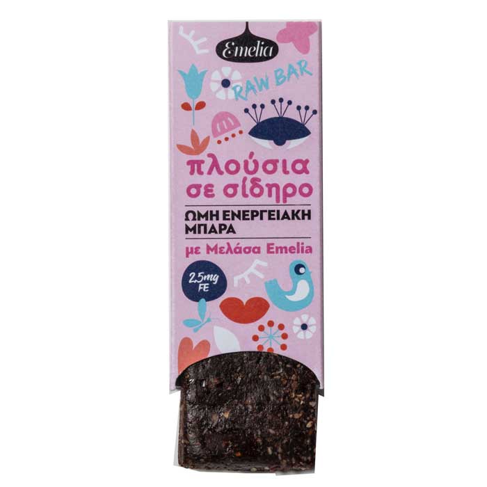 Ωμή μπάρα με Μελάσα και Κακάο 45gr - Emelia