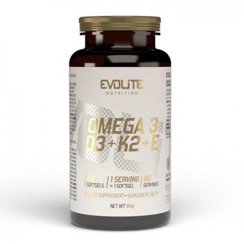 Omega 3 + D3 + K2mk7 + E 60 softgels - Evolite 