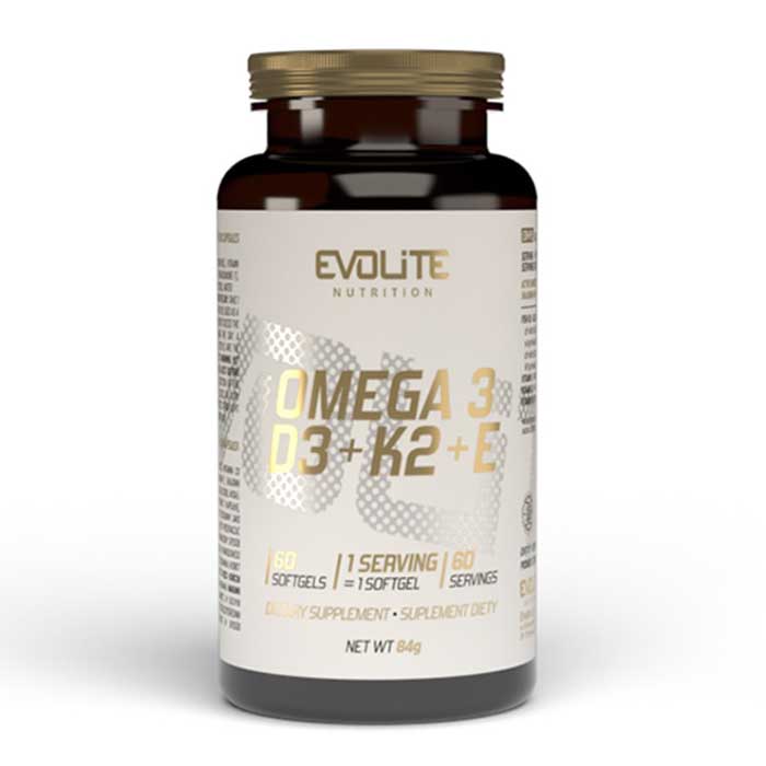 Omega 3 + D3 + K2mk7 + E 60 softgels - Evolite