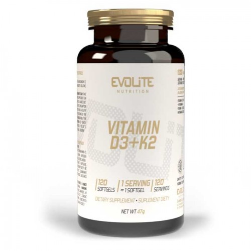 Vitamin D3+K2 120 softgels - Evolite Nutrition Vitamin D3+K2 120 softgels - Evolite Nutrition