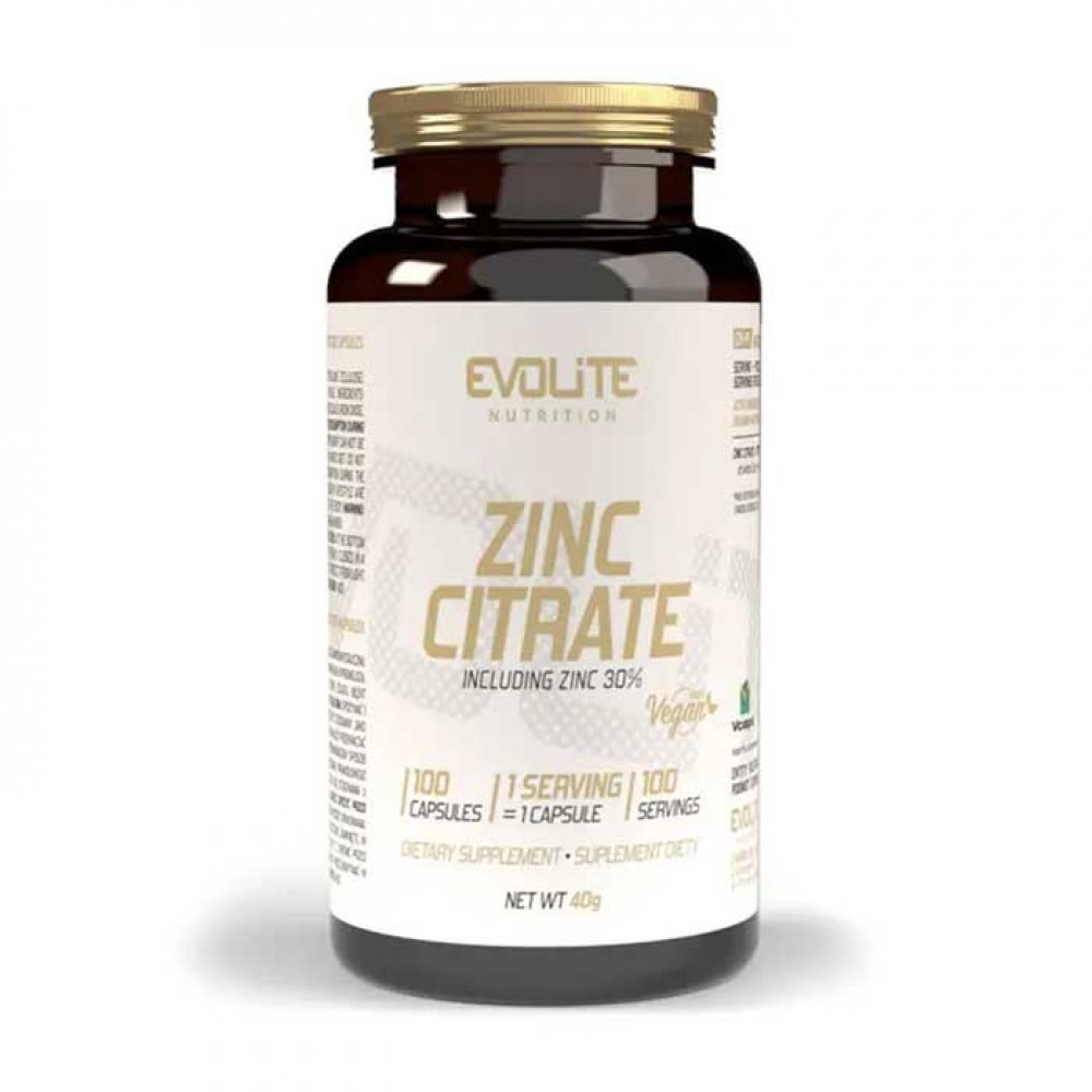 Zinc Citrate 100 caps Vegan - Evolite Nutrition