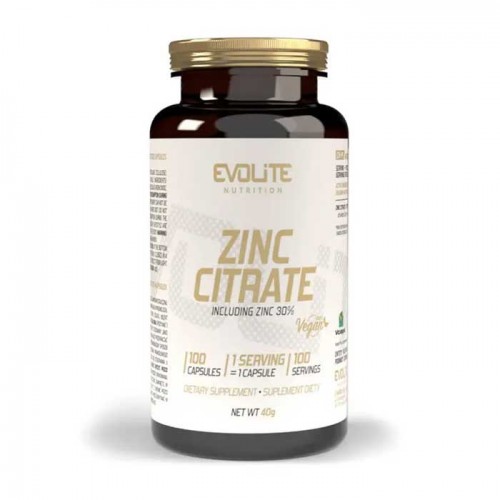 Zinc Citrate 100 caps Vegan - Evolite Nutrition Zinc Citrate 100 caps Vegan - Evolite Nutrition