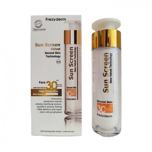 Sun Screen Velvet Face SPF30+ 50ml - Frezyderm Sun Screen Velvet Face SPF30+ 50ml - Frezyderm