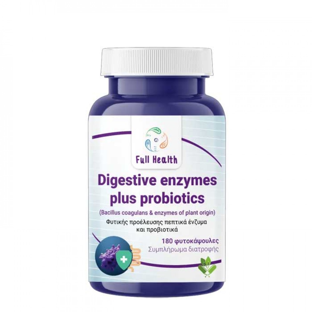 Digestive enzymes plus probiotics 180 vcaps  - Full Health