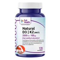 Natural D3 2000iu + K2 100mcg 2000iu 120 vcaps - Full Health