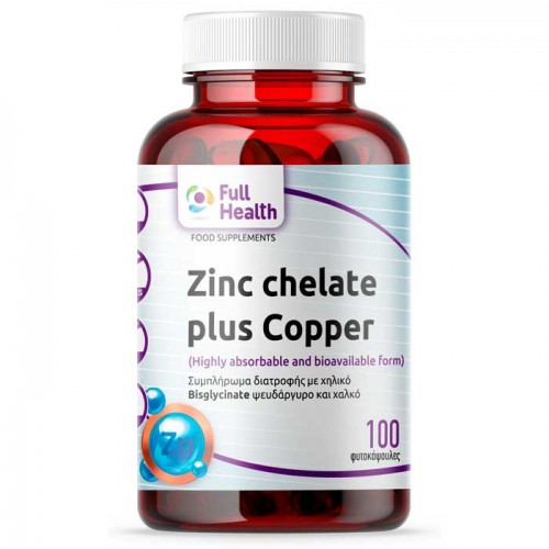 Zinc Chelate plus Copper 100 vcaps - Full Health Zinc Chelate plus Copper 100 vcaps - Full Health
