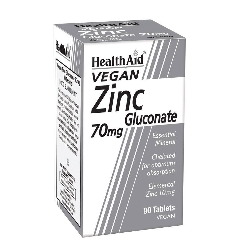 HEALTH AID ZINC Gluconate 70mg. 90 tablets