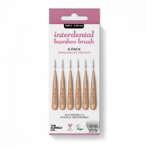 HUMBLE INTERDENTAL BRUSH Bamboo 6 Pack  Size 0  0.4mm  Purple HUMBLE INTERDENTAL BRUSH Bamboo 6 Pack  Size 0  0.4mm  Purple