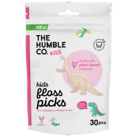 Kids Floss Picks με Γεύση Strawberry 30τμχ - The Humble Co. 