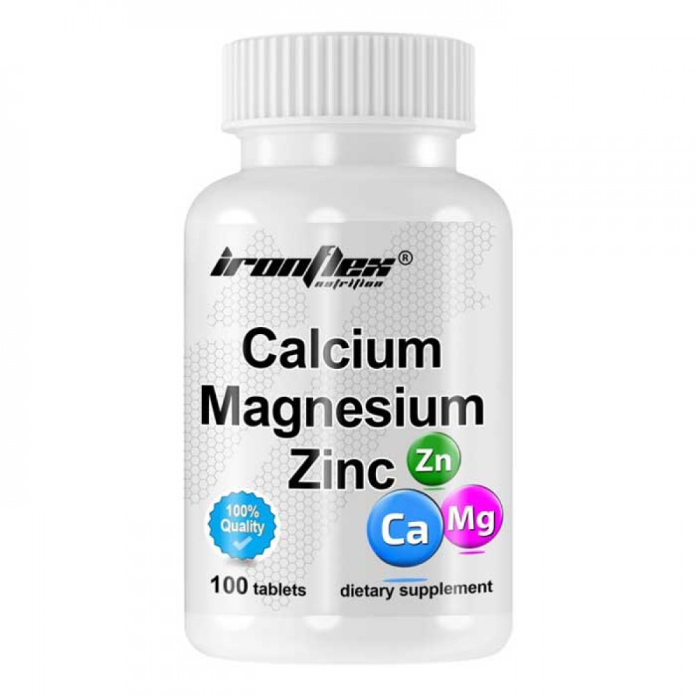 Calcium Magnezium Zinc 100 tabs - IronFlex Nutrition