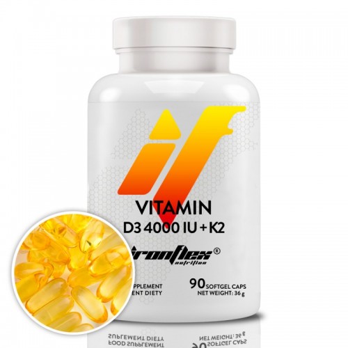 Vitamin D3 4000i.u. + K2MK7100mcg 90sgels - IronFlex Nutrition