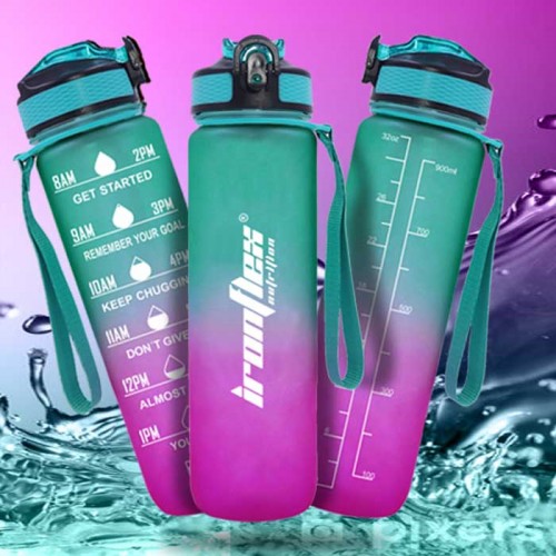 Water Bottle 1000ml purple-green - IronFlex