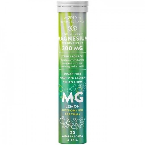 Magnesium 300mg Lemon 20 Effer. tabs - JMN Nutraceuticals  Magnesium 300mg Lemon 20 Effer. tabs - JMN Nutraceuticals