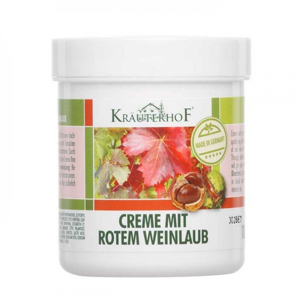 Red Vine Leaf  Cream 100ml - Kräuterhof / κρέμα για κουρασμένα πόδια και φλέβες
