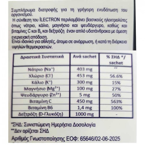 iLectron Instant Hydration & Electrolyte Recovery 15 Sachets  Raspberry - MediChrom