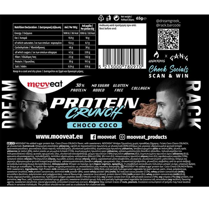 Crunch bar 65gr 30% Protein - Mooveat