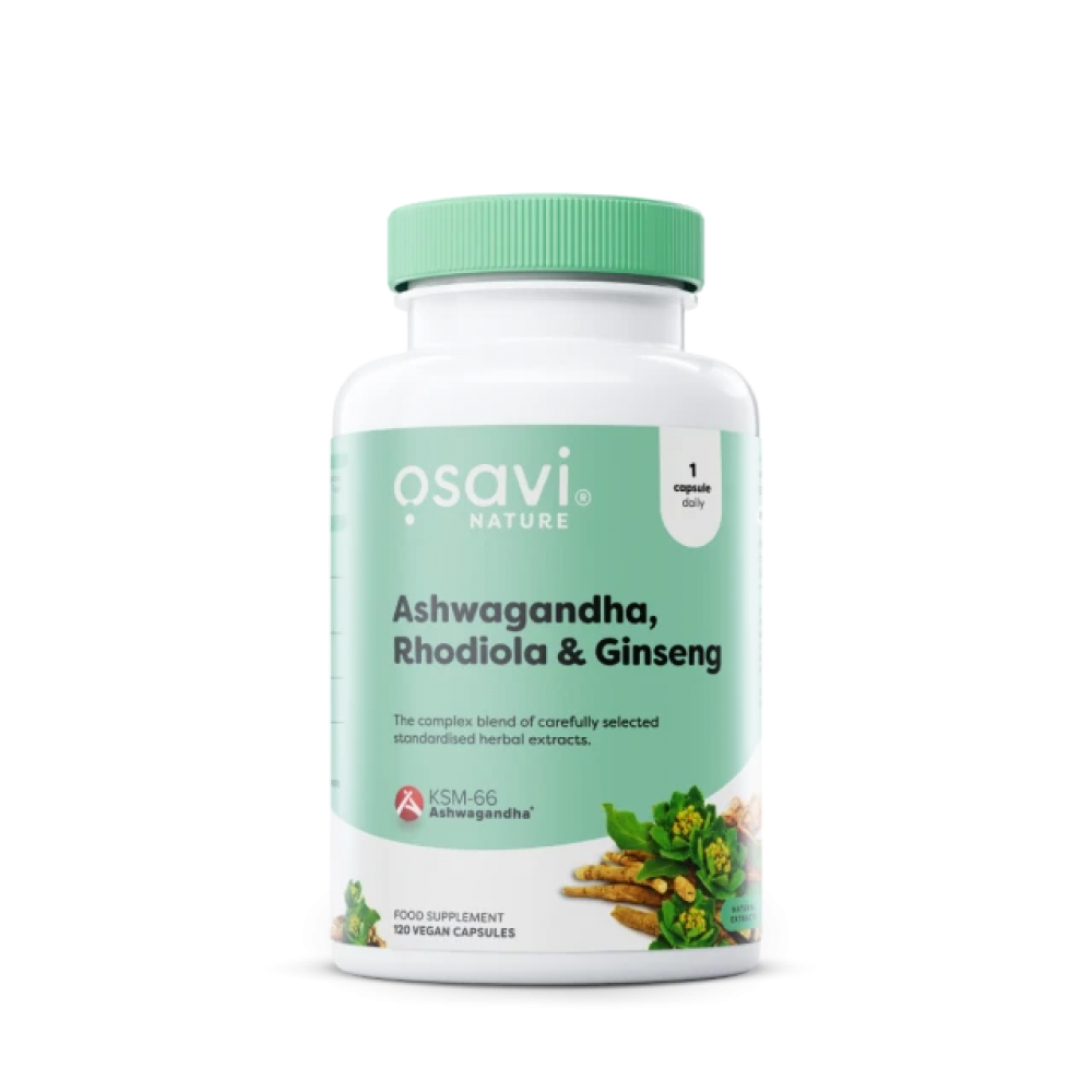 Ashwagandha KSM-66 Rhodiola and Ginseng 60vcaps - Osavi