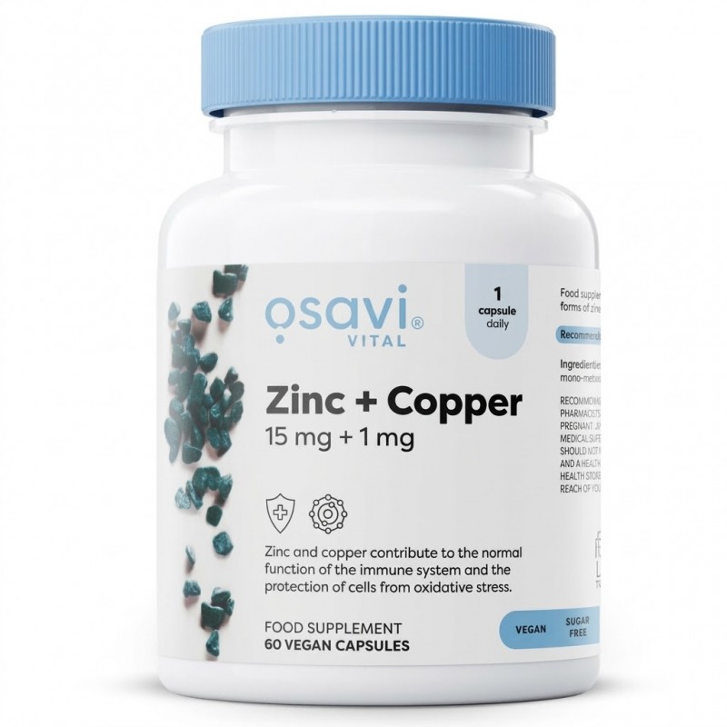 Zinc Optizinc & Copper 15mg/1mg 60caps - Osavi