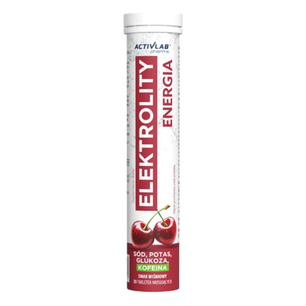 Electrolyte Energy plus caffeine 20 δισκία Activlab / Κεράσι