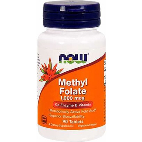 Methyl Folate 1000mcg 90 tabs. - Now Food / Βιταμίνες