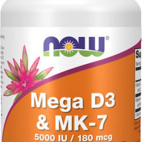 Mega D3 & MK-7 5000iu/180mcg 30caps - Now Foods