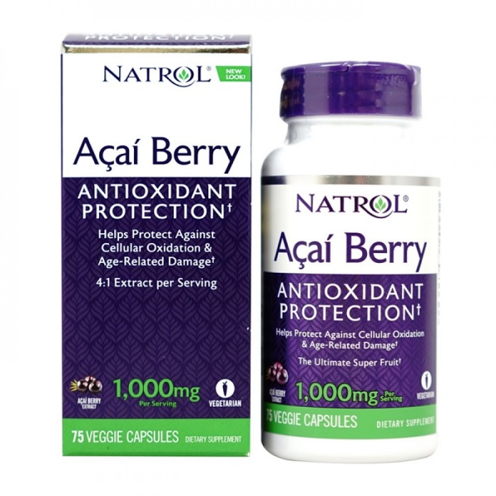 Acai Berry 1000mg 75 tabs - Natrol / Αντιοξειδωτικό - Φυτικά Συμπληρώματα