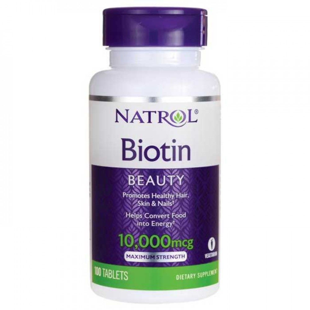 Biotin Maximum Strength 10.000 mcg 100 ταμπλέτες Βιοτίνη - Natrol / Βιταμίνη
