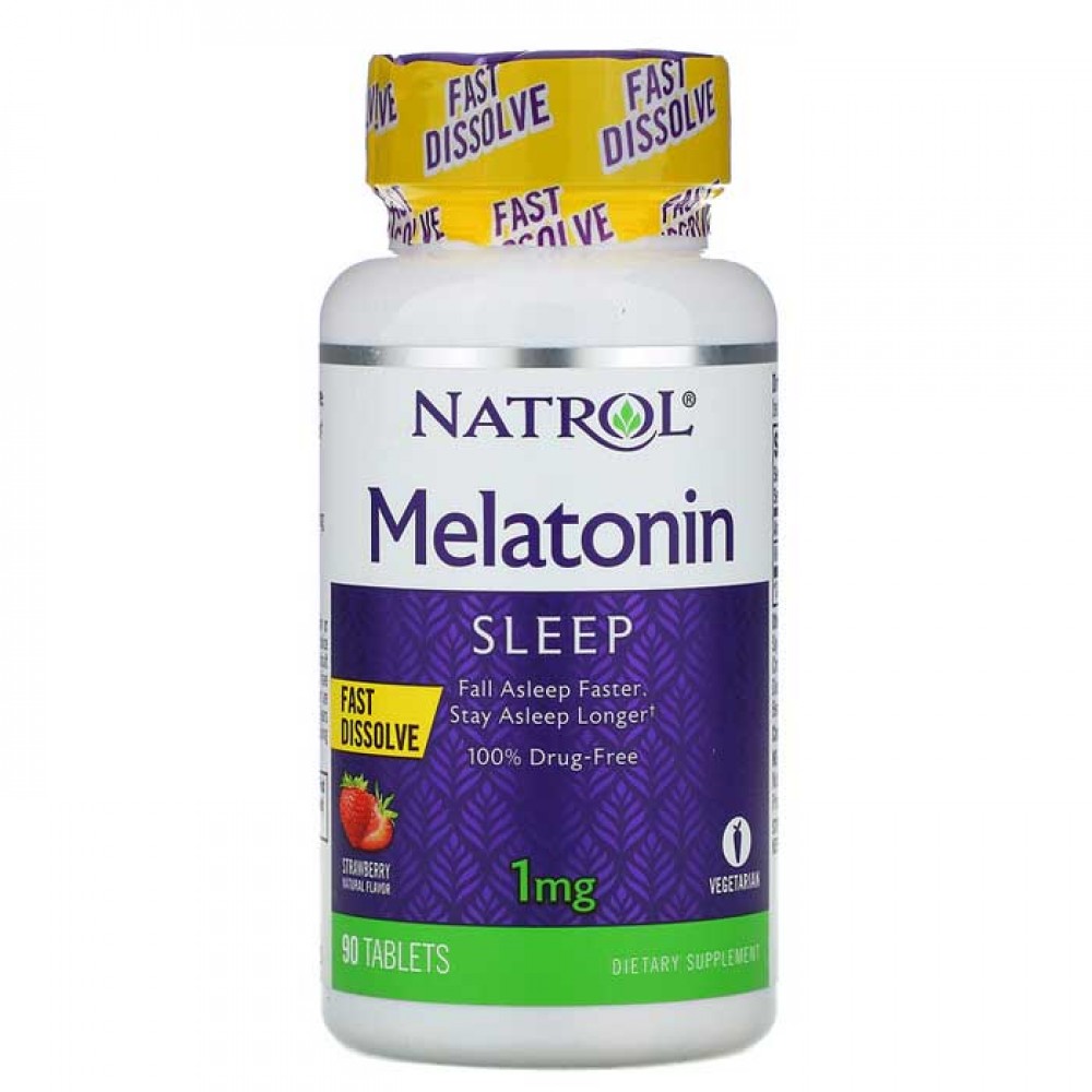 Melatonin Fast Dissolve 1 mg 90 tabs Strawberry - Natrol