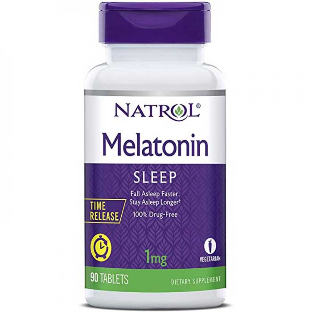 Melatonin 1mg Time Release 90 ταμπλέτες - Natrol / Μελατονίνη Άγχος Αϋπνία