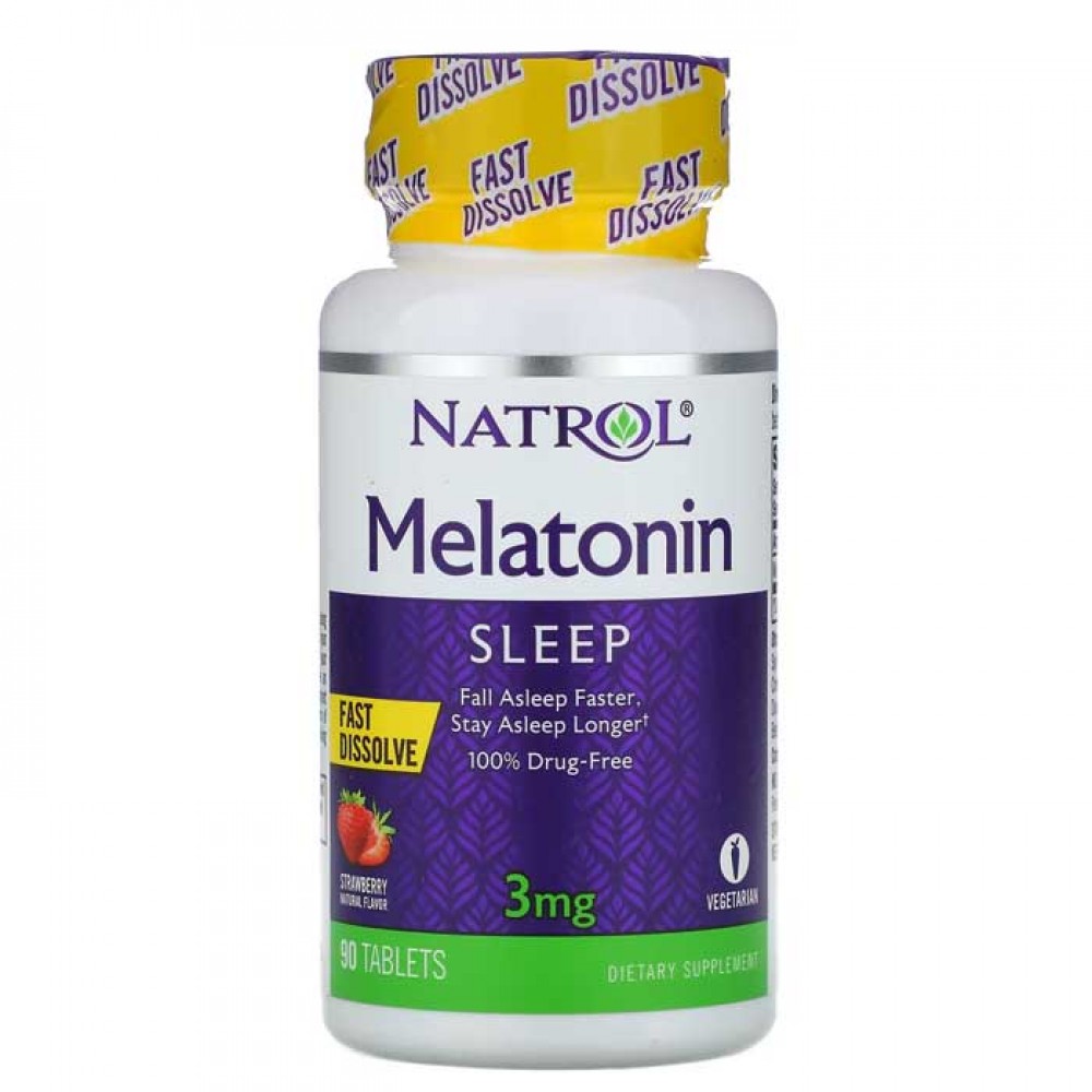 Melatonin Fast Dissolve Strawberry Flavor 3 mg 90 tabs - Natrol