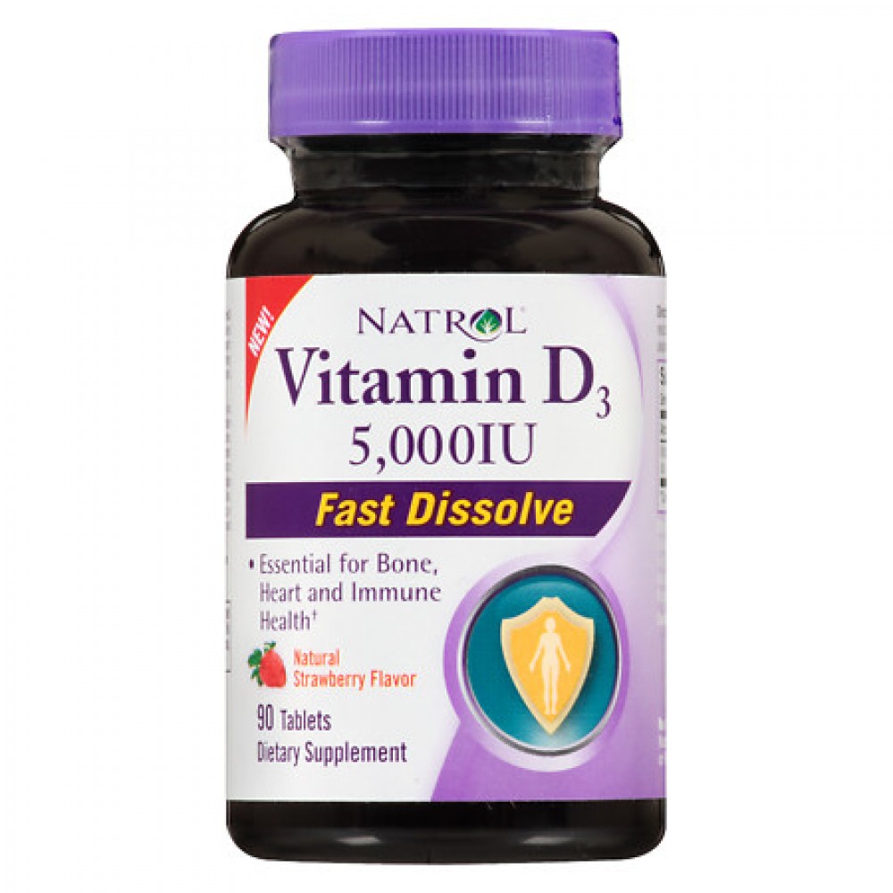 Vitamin D3 5.000IU Fast Dissolve 90 ταμπλέτες - Natrol / Βιταμίνες