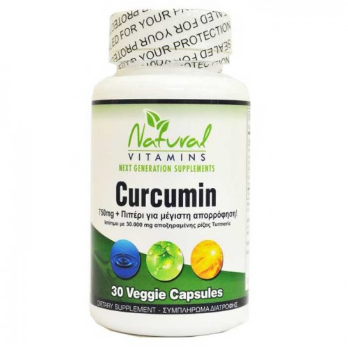 Curcumin 750mg with Bioperine 30 vcaps - Natural Vitamins Curcumin 750mg with Bioperine 30 vcaps - Natural Vitamins