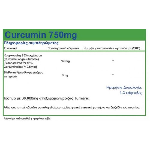 Curcumin 750mg with Bioperine 60 vcaps - Natural Vitamins