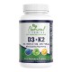 Vitamin D-3 (5000 IU) + K2 (Mk7-125μg) 30 Μασώμενες - Natural Vitamins