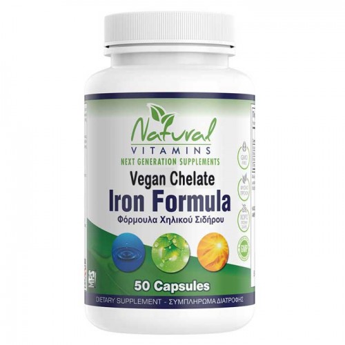 Iron Formula Vegan Chelate 50 caps - Natural Vitamins Iron Formula Vegan Chelate 50 caps - Natural Vitamins