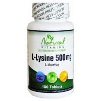 L-Lysine 500mg 100 tabs - Natural Vitamins
