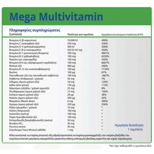 Mega Multi Πολυβιταμίνη 60 tabs  - Natural Vitamins