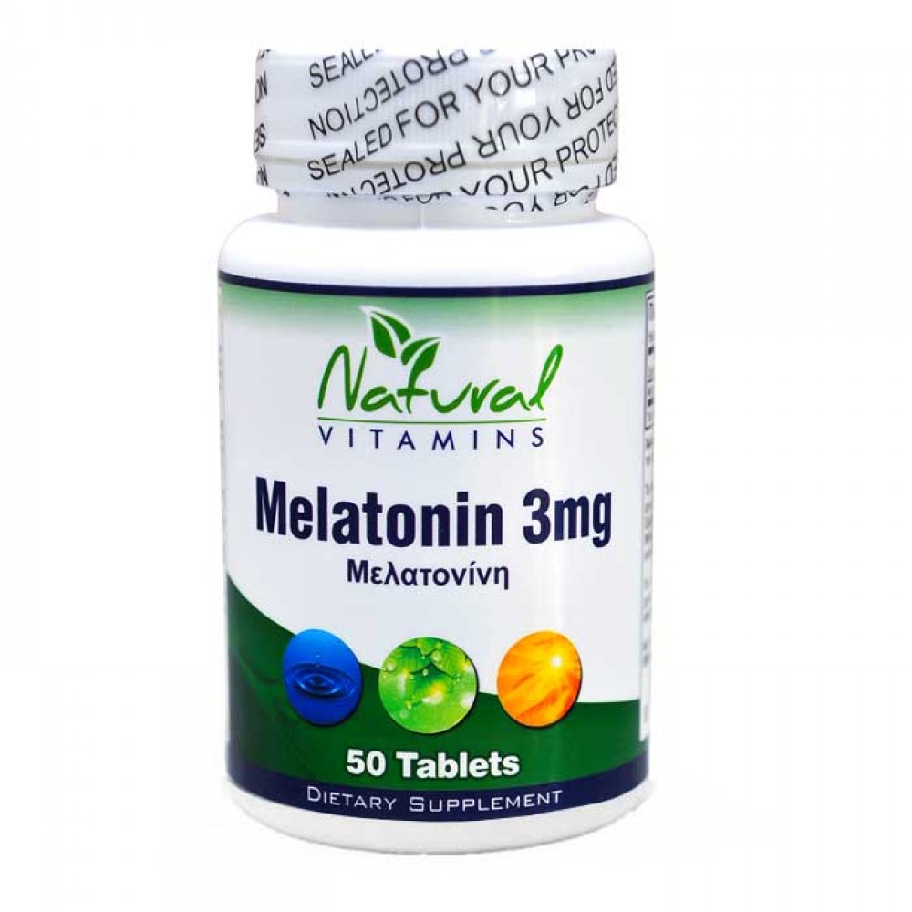 Melatonin 3mg 50 tabs - Natural Vitamins