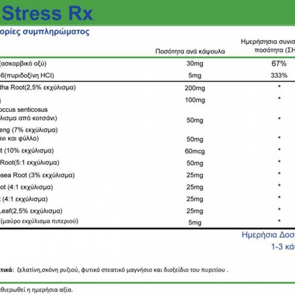 NO Stress RX 60 caps - Natural Vitamins
