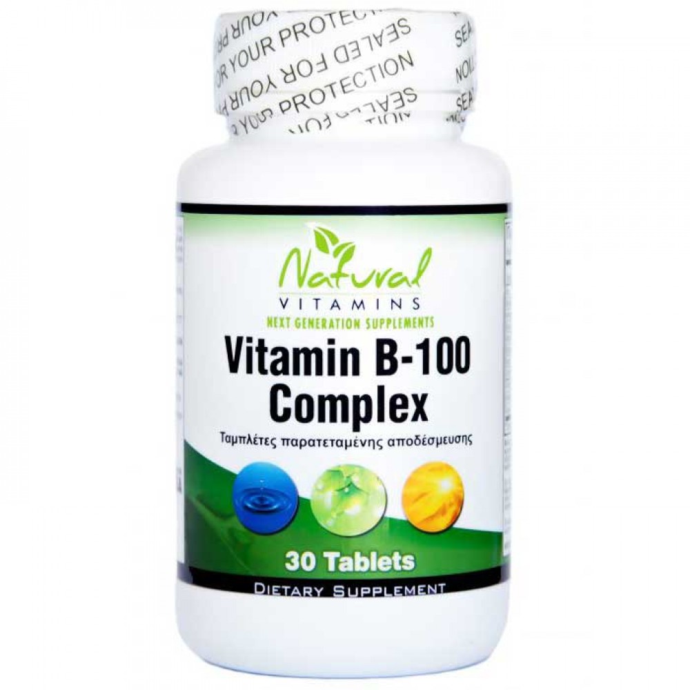 Vitamin B-100 Complex 30 tabs - Natural Vitamins