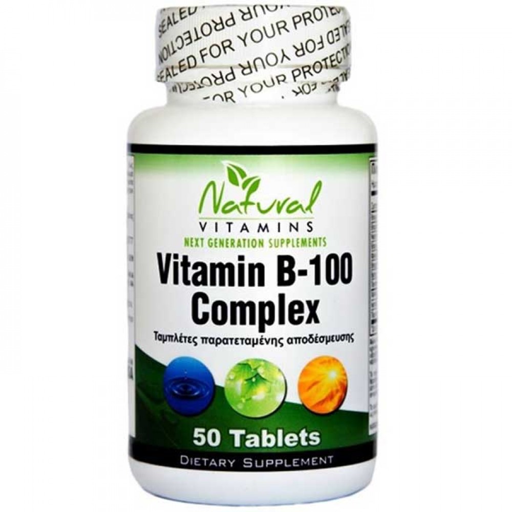 Vitamin B-100 Complex 50 tabs - Natural Vitamins